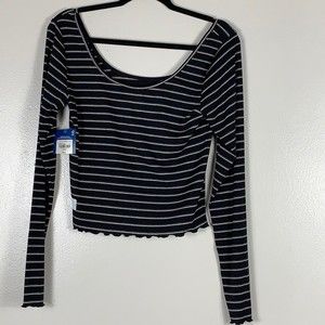 Arizona Women's  black stripe top Size L